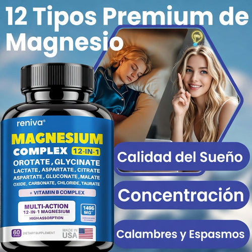 MAGNESIO COMPLEX 12 en 1 Fórmula Mejorada
